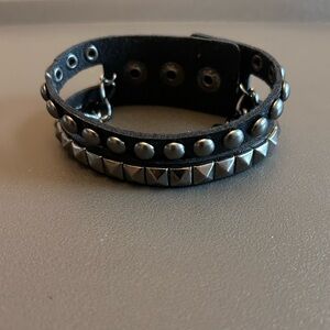 Studded Leather Chain Bracelet